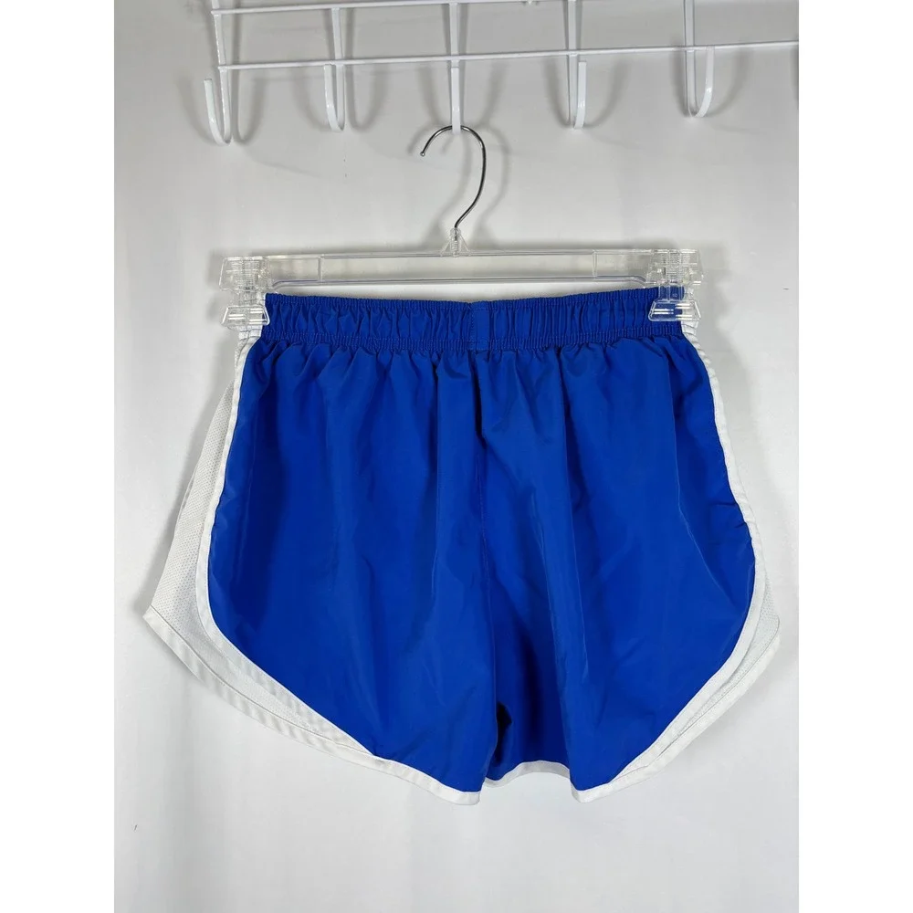 Nike Dri-FIT Tempo Running Shorts Womens Medium Blue White Mesh Athletic Track